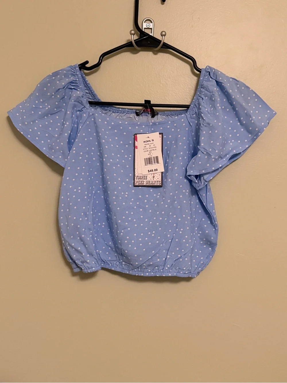 NWT Girl’s Three Pink Hearts Two-Piece Top & Skirt Set